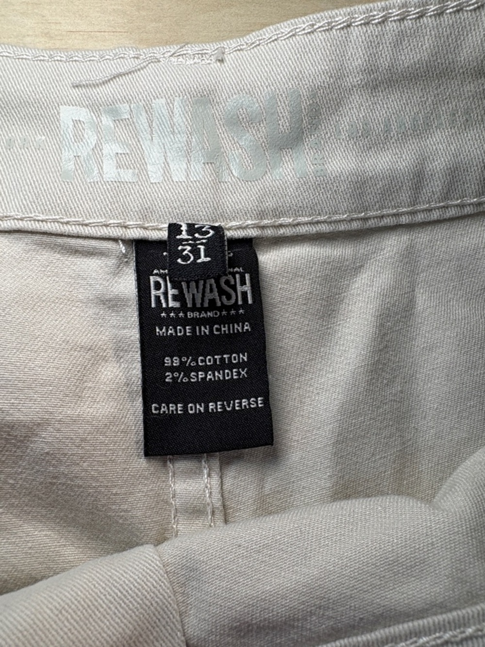 Rewash Pleated Mini Skort Tan Raw Edge Sz 13 NWT - Picture 5 of 12